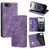 Per iPhone 16e RFID Antifurto Spazzola Magnetico Custodia in Pelle per Telefono (Viola)