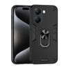 Per Xiaomi Poco X7 Pro Custodia antiurto in metallo con supporto ad anello per telefono (nero)