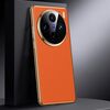 Per vivo X100s Custodia per telefono in vera pelle per PC (arancione)