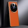 Per vivo X100 Pro Custodia per telefono in vera pelle per PC (arancione)
