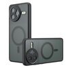 Per Redmi K80 / Xiaomi Poco F7 Pro Armor MagSafe Precise Hole PC Hybrid TPU Custodia per telefono (nero satinato)