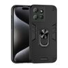 Per Motorola Moto G Power 2025 Custodia antiurto in metallo con supporto ad anello per telefono (nero)