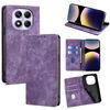 Per Redmi Note 14 Pro 4G RFID Antifurto Spazzola Magnetico Custodia in Pelle per Telefono (Viola)