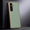 Per Samsung Galaxy S24 5G Custodia per telefono in vera pelle per PC (verde)