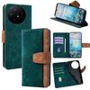 Per TCL 50 XL Custodia per telefono con blocco RFID in pelle con cuciture colorate (verde)