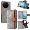 Per TCL 50 XL Custodia per telefono con cuciture colorate in pelle con blocco RFID (grigio)