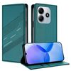Custodia in pelle retrò con portafoglio multifunzionale in rilievo per Redmi Note 14 4G da 163,25 mm (verde scuro)