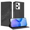 Per Redmi Note 12 Pro Custodia per telefono in pelle retrò con portafoglio multifunzionale in rilievo (nero)
