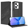 Per Redmi Note 12 Pro+ Custodia per telefono in pelle retrò con portafoglio multifunzionale in rilievo (nero)