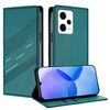 Per Redmi Note 12 Pro+ Custodia per telefono in pelle retrò con portafoglio multifunzionale in rilievo (verde scuro)