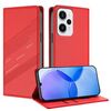 Per Redmi Note 12 Turbo Custodia per telefono in pelle retrò multifunzionale con portafoglio in rilievo (rosso)