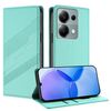 Custodia in pelle retrò con portafoglio multifunzionale in rilievo per Redmi Note 13 Pro 4G (verde menta)