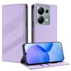 Per Redmi Note 13 Pro 4G Custodia per telefono in pelle retrò con portafoglio multifunzionale in rilievo (viola chiaro)