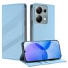 Custodia in pelle retrò con portafoglio multifunzionale in rilievo per Redmi Note 13 Pro 4G (blu chiaro)