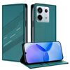 Custodia in pelle retrò con portafoglio multifunzionale in rilievo per Redmi Note 13 Pro 5G (verde scuro)