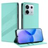 Per Redmi Note 13 Pro 5G Custodia per telefono in pelle retrò con portafoglio multifunzionale in rilievo (verde menta)