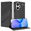 Custodia in pelle retrò con portafoglio multifunzionale in rilievo per Redmi Note 13 Pro+ (nera)
