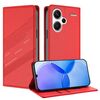Per Redmi Note 13 Pro+ Custodia per telefono in pelle retrò con portafoglio multifunzionale in rilievo (rosso)