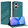 Per Redmi Note 13 Pro+ Custodia per telefono in pelle retrò con portafoglio multifunzionale in rilievo (verde scuro)