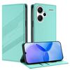 Custodia in pelle retrò con portafoglio multifunzionale in rilievo per Redmi Note 13 Pro+ (verde menta)