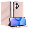 Custodia in pelle retrò con portafoglio multifunzionale in rilievo per Redmi Note 13 Pro+ (rosa)