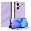 Custodia in pelle retrò con portafoglio multifunzionale in rilievo per Redmi Note 13 Pro+ (viola chiaro)