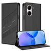 Custodia in pelle retrò con portafoglio multifunzionale in rilievo per Redmi Turbo 4 (nera)