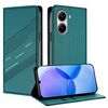 Custodia in pelle retrò con portafoglio multifunzionale in rilievo per Redmi Turbo 4 (verde scuro)