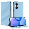 Per Redmi Turbo 4 Custodia per telefono in pelle retrò multifunzionale in rilievo (azzurro chiaro)