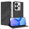 Per Redmi Turbo 3 Custodia per telefono in pelle retrò con portafoglio multifunzionale in rilievo (nero)