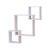 Mensola da parete 3 ripiani quadrati semplice espositore sfondo decorazione da parete mensola (bianco)