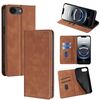 Per iPhone 16e Custodia magnetica in pelle con effetto pelle (marrone chiaro)