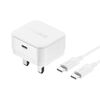 Set caricabatterie Baseus Smart Charge 20W Type-C con cavo da 1 m 60W Type-C a Type-C, spina: spina UK (bianco)