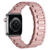 Per Apple Watch 46mm / 49mm / 45mm / 44mm Cinturino magnetico in pelle a tre pezzi a forma di I (rosa chiaro)