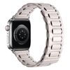 Per Apple Watch 46mm / 49mm / 45mm / 44mm Cinturino magnetico in pelle a tre pezzi a forma di I (Starlight)