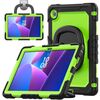 Per Lenovo Tab 10.1 TB-311XU/FU D Type Custodia per tablet in silicone ibrido per PC con supporto per maniglia (PC giallo verde)