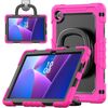 Per Lenovo Tab 10.1 TB-311XU/FU D Type Custodia in silicone ibrida per PC tablet con supporto per maniglia (rosso rosa)