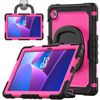 Per Lenovo Tab 10.1 TB-311XU/FU D Type Custodia per tablet PC ibrida in silicone con supporto per maniglia (PC rosso rosa)