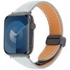 Per Apple Watch 42mm / 41mm / 40mm / 38mm Cinturino per orologio in pelle denim con fibbia magnetica pieghevole (azzurro chiaro)