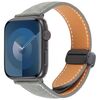 Per Apple Watch 42mm / 41mm / 40mm / 38mm Cinturino per orologio in pelle denim con fibbia magnetica pieghevole (blu retrò)