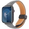 Per Apple Watch 42mm / 41mm / 40mm / 38mm Cinturino per orologio in pelle denim con fibbia magnetica pieghevole (nero)