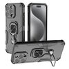 Per iPhone 16 Pro Max Custodia per telefono in TPU ibrido con supporto in metallo per PC (nero)