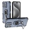 Per iPhone 16 Pro Max Custodia per telefono in TPU ibrido con supporto in metallo per PC (blu)