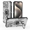 Per iPhone 16 Pro Custodia per telefono in TPU ibrido con supporto in metallo per PC (grigio)