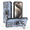 Per iPhone 16 Pro Custodia per telefono in TPU ibrido con supporto in metallo per PC (blu)