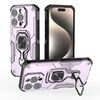 Per iPhone 16 Pro Custodia per telefono in TPU ibrido con supporto in metallo per PC (viola)