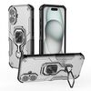 Per iPhone 16 Custodia per telefono in TPU ibrido con supporto in metallo per PC (grigio)