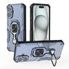 Per iPhone 16 Custodia per telefono in TPU ibrido con supporto in metallo per PC (blu)