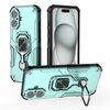 Per iPhone 16 Custodia per telefono in TPU ibrido con supporto in metallo per PC (verde)