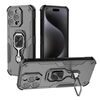Per iPhone 15 Pro Max Custodia per telefono in TPU ibrido con supporto in metallo per PC (nero)